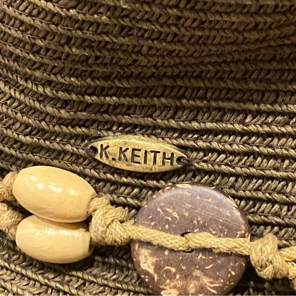 Karen Keith Wide Brim Boho Hat Women's Beeded Olive Size Medium - Picture 4 of 7